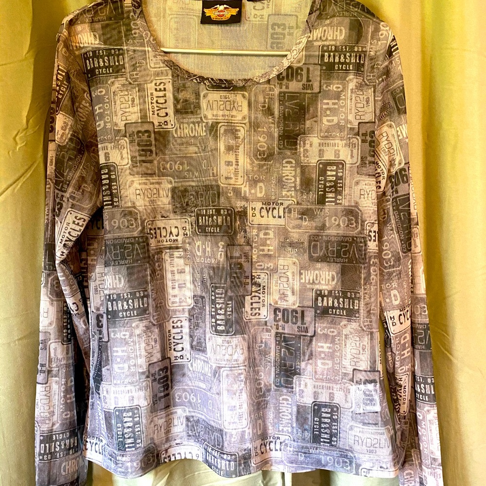 Women’s Harley Davidson long sleeve sheer top